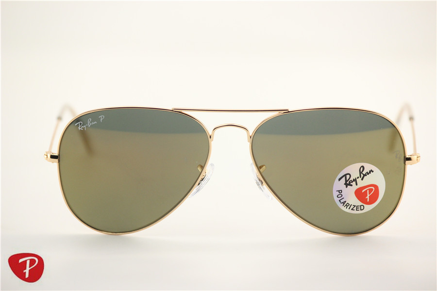 Aviator , rb 3025 golden frame golden flash polarized lens ,unisex sunglasses 