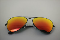 Aviator,rb 3025 002/69 black frame orange flash lens , unisex sunglasses 55 58 62mm