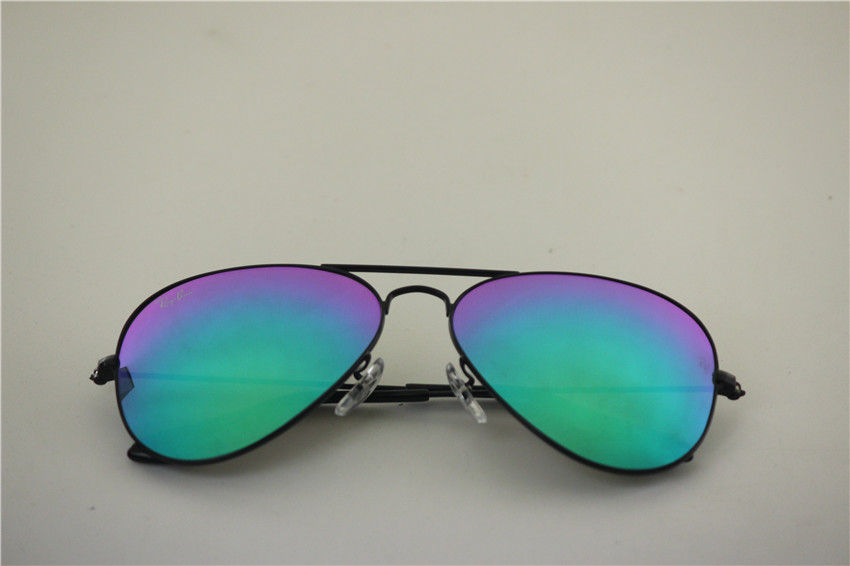 Aviator,rb 3025 002/19 black frame green flash lens,unisex sunglasses ,55 58 62mm