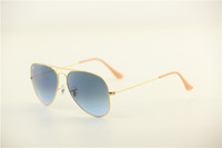 Aviator ,rb 3025 001/3F golden frame blue gradual lens unisex sunglasses ,55 58 62mm