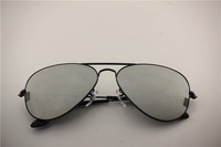 Aviator ,rb 3025 002/40 black frame silver mirror lens ,unisex sunglasses , 55 58 62mm