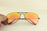Aviator, rb 3025 002/4W black frame orange gladual flash lens, unisex sunglasses ,58mm